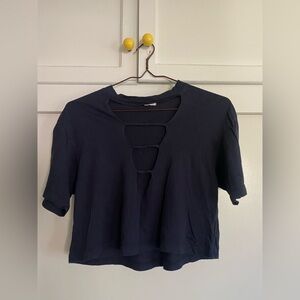 Truly Madly Deeply Black Cut-Out Crop Top